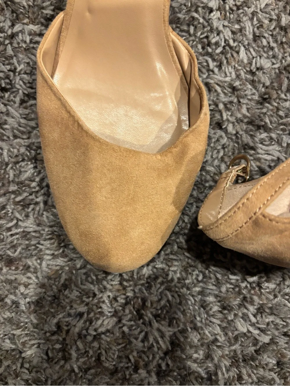 a new day Tan Suede-Look Wedge Sandals with Ankle Strap